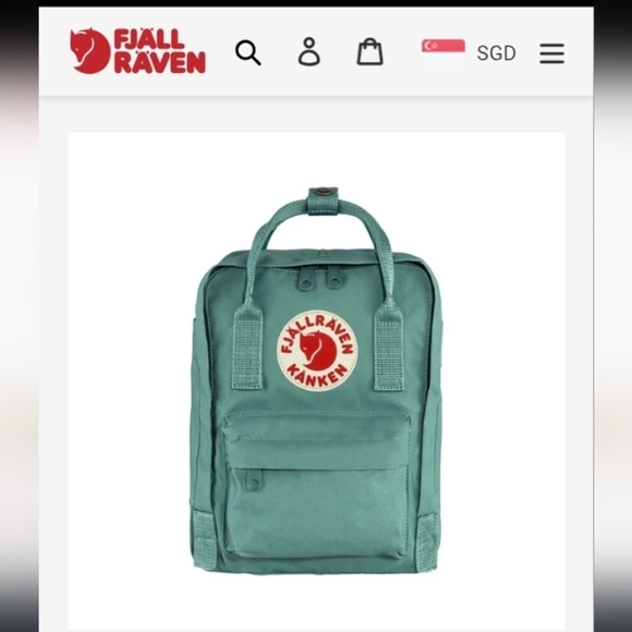 Fjallraven Kanken Mini Frost Green Bohemian Utility Adjustable Strap Backpack main image 5